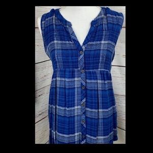 knox rose sleeveless flannel babydoll top